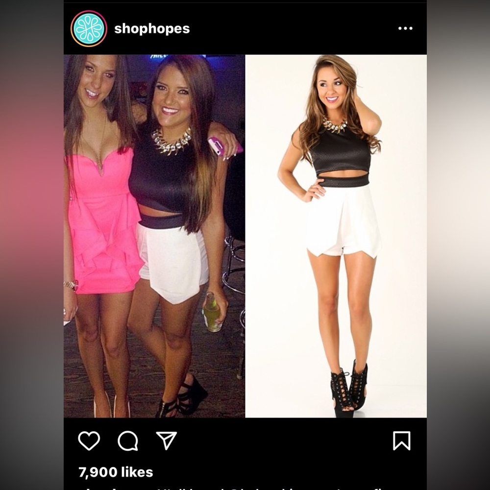NWT Shop Hope’s Just What I Like Embossed Black Crop Top